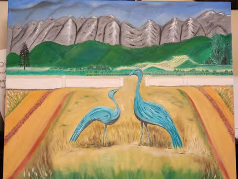 BLUE BIRDS From Winery in CAPE TOWN SOUTH AFRICA - $50 Additionally with frame